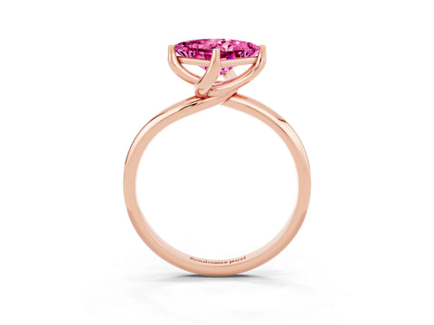 Rose gold Princess Cut Pink Sapphire Solitaire Engagement Ring with Four-Prong Setting and Classic Band_27