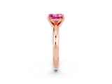 Rose gold Princess Cut Pink Sapphire Solitaire Engagement Ring with Round Band and Four-Prong Setting_26