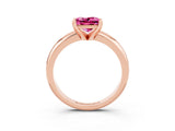 Rose gold Princess Cut Pink Sapphire Solitaire Engagement Ring with Round Band and Four-Prong Setting_27