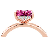 Rose gold Princess Cut Pink Sapphire Solitaire Ring with Thin Band and Four-Prong Setting_28