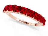Rose gold Princess Cut Ruby Channel-Set Eternity Band with Prong Setting_7