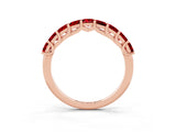Rose gold Princess Cut Ruby Channel-Set Eternity Band with Prong Setting_9