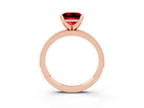 Rose gold Princess Cut Ruby Milgrain Pavé Engagement Ring with Four-Prong Setting_15