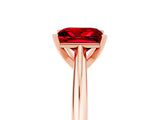 Rose gold Princess Cut Ruby Solitaire Engagement Ring with Cathedral Setting and Four-Prong Mount_23