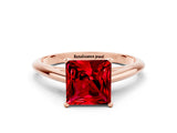 Rose gold Princess Cut Ruby Solitaire Engagement Ring with Cathedral Setting and Four-Prong Mount_24