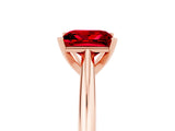 Rose gold Princess Cut Ruby Solitaire Engagement Ring with Cathedral Setting and Four-Prong Mount_29