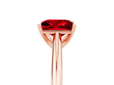 Rose gold Princess Cut Ruby Solitaire Engagement Ring with Cathedral Setting and Four-Prong Mount_71
