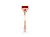 Rose gold Princess Cut Ruby Solitaire Engagement Ring with Classic Band and Four-Prong Setting_26