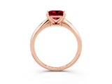 Rose gold Princess Cut Ruby Solitaire Engagement Ring with Classic Band and Four-Prong Setting_27