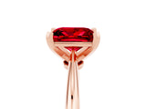 Rose gold Princess Cut Ruby Solitaire Engagement Ring with Classic Band and Four-Prong Setting_29