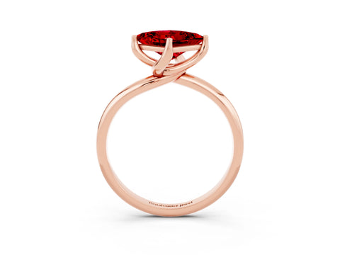 Rose gold Princess Cut Ruby Solitaire Engagement Ring with Four-Prong Setting and Classic Band_15