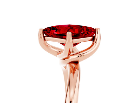 Rose gold Princess Cut Ruby Solitaire Engagement Ring with Four-Prong Setting and Classic Band_17