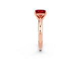 Rose gold Princess Cut Ruby Solitaire Engagement Ring with Round Band and Four-Prong Setting_2