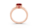Rose gold Princess Cut Ruby Solitaire Engagement Ring with Round Band and Four-Prong Setting_3