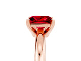 Rose gold Princess Cut Ruby Solitaire Engagement Ring with Round Band and Four-Prong Setting_5