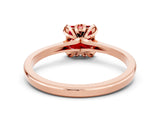 Rose gold Princess Cut Ruby Solitaire Ring with Flower Prong Setting and Classic Band_36