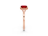 Rose gold Princess Cut Ruby Solitaire Ring with Flower Prong Setting and Classic Band_38