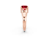 Rose gold Princess Cut Ruby Solitaire Ring with Wide Band and Prong Setting_2