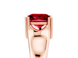 Rose gold Princess Cut Ruby Solitaire Ring with Wide Band and Prong Setting_5