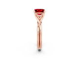 Rose gold Princess Cut Ruby Solitaire Twist Band Prong Setting Ring_38