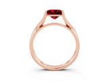 Rose gold Princess Cut Ruby Solitaire Twist Band Prong Setting Ring_39