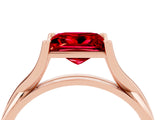 Rose gold Princess Cut Ruby Solitaire Twist Band Prong Setting Ring_40