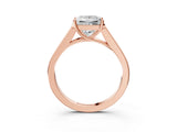 Rose gold Princess Cut Solitaire Cathedral Diamond Engagement Ring with Channel-Set Band and Four-Prong Setting_6