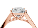 Rose gold Princess Cut Solitaire Cathedral Diamond Engagement Ring with Channel-Set Band and Four-Prong Setting_7