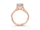 Rose gold Princess Cut Solitaire Diamond Engagement Ring with Four-Prong Setting and Tapered Band_6