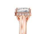 Rose gold Princess Cut Solitaire Diamond Engagement Ring with Four-Prong Setting and Tapered Band_8