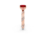 Rose gold Princess Cut Solitaire Diamond Engagement Ring with Twisted Pave Band and Four-Prong Setting_2
