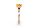 Rose gold Princess Cut Solitaire Diamond Engagement Ring with Twisted Pave Band and Four-Prong Setting_2