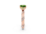 Rose gold Princess Cut Solitaire Diamond Engagement Ring with Twisted Pave Band and Four-Prong Setting_2