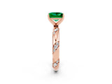 Rose gold Princess Cut Solitaire Diamond Engagement Ring with Twisted Pave Band and Four-Prong Setting_2