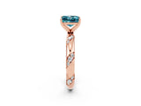 Rose gold Princess Cut Solitaire Diamond Engagement Ring with Twisted Pave Band and Four-Prong Setting_2
