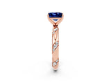 Rose gold Princess Cut Solitaire Diamond Engagement Ring with Twisted Pave Band and Four-Prong Setting_2