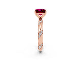 Rose gold Princess Cut Solitaire Diamond Engagement Ring with Twisted Pave Band and Four-Prong Setting_2
