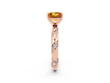 Rose gold Princess Cut Solitaire Diamond Engagement Ring with Twisted Pave Band and Four-Prong Setting_2