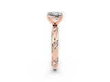 Rose gold Princess Cut Solitaire Diamond Engagement Ring with Twisted Pave Band and Four-Prong Setting_2