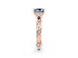 Rose gold Princess Cut Solitaire Diamond Engagement Ring with Twisted Pave Band and Four-Prong Setting_2