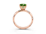 Rose gold Princess Cut Solitaire Diamond Engagement Ring with Twisted Pave Band and Four-Prong Setting_3