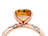 Rose gold Princess Cut Solitaire Diamond Engagement Ring with Twisted Pave Band and Four-Prong Setting_4