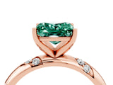 Rose gold Princess Cut Solitaire Diamond Engagement Ring with Twisted Pave Band and Four-Prong Setting_4