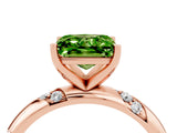 Rose gold Princess Cut Solitaire Diamond Engagement Ring with Twisted Pave Band and Four-Prong Setting_4