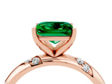 Rose gold Princess Cut Solitaire Diamond Engagement Ring with Twisted Pave Band and Four-Prong Setting_4
