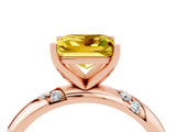 Rose gold Princess Cut Solitaire Diamond Engagement Ring with Twisted Pave Band and Four-Prong Setting_4