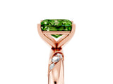 Rose gold Princess Cut Solitaire Diamond Engagement Ring with Twisted Pave Band and Four-Prong Setting_5