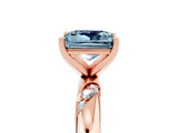 Rose gold Princess Cut Solitaire Diamond Engagement Ring with Twisted Pave Band and Four-Prong Setting_5