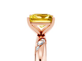 Rose gold Princess Cut Solitaire Diamond Engagement Ring with Twisted Pave Band and Four-Prong Setting_5