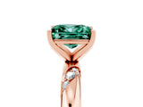 Rose gold Princess Cut Solitaire Diamond Engagement Ring with Twisted Pave Band and Four-Prong Setting_5